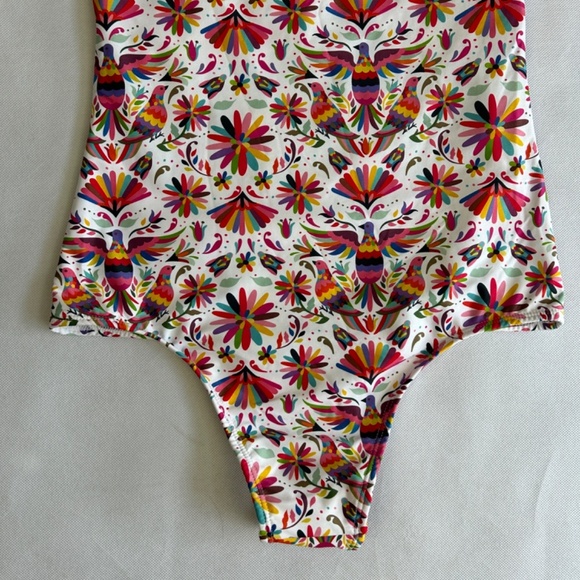 Verde Limon size L Tokyo one piece swimsuit one shoulder white bird print NEW - Picture 5 of 16